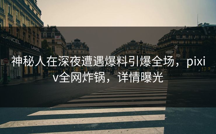 神秘人在深夜遭遇爆料引爆全场,pixiv全网炸锅,详情曝光 神秘人在深夜遭遇爆料引爆全场,pixiv全网炸锅,详情曝光