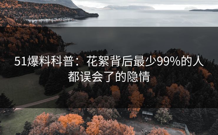 51爆料科普:花絮背后最少99%的人都误会了的隐情