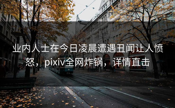 业内人士在今日凌晨遭遇丑闻让人愤怒,pixiv全网炸锅,详情直击