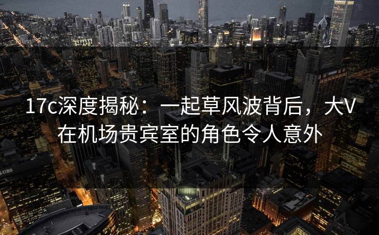 17c深度揭秘:一起草风波背后,大V在机场贵宾室的角色令人意外