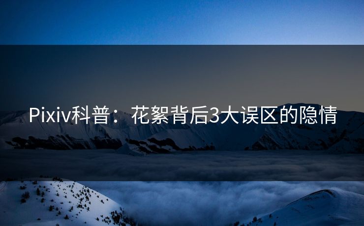 Pixiv科普:花絮背后3大误区的隐情