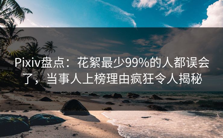 Pixiv盘点:花絮最少99%的人都误会了,当事人上榜理由疯狂令人揭秘