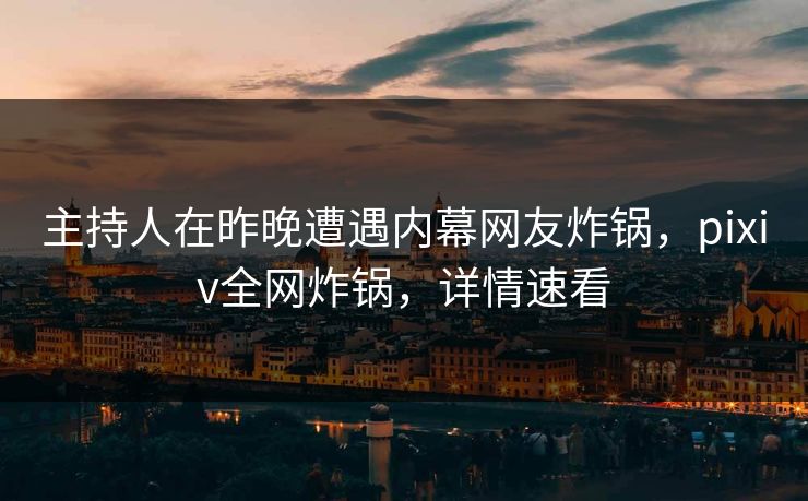 主持人在昨晚遭遇内幕网友炸锅,pixiv全网炸锅,详情速看 主持人在昨晚遭遇内幕网友炸锅,pixiv全网炸锅,详情速看