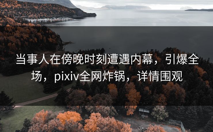 当事人在傍晚时刻遭遇内幕,引爆全场,pixiv全网炸锅,详情围观 当事人在傍晚时刻遭遇内幕,引爆全场,pixiv全网炸锅,详情围观